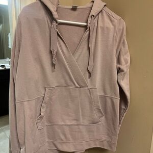 Light Lavender Hooded Pullover with Pocket